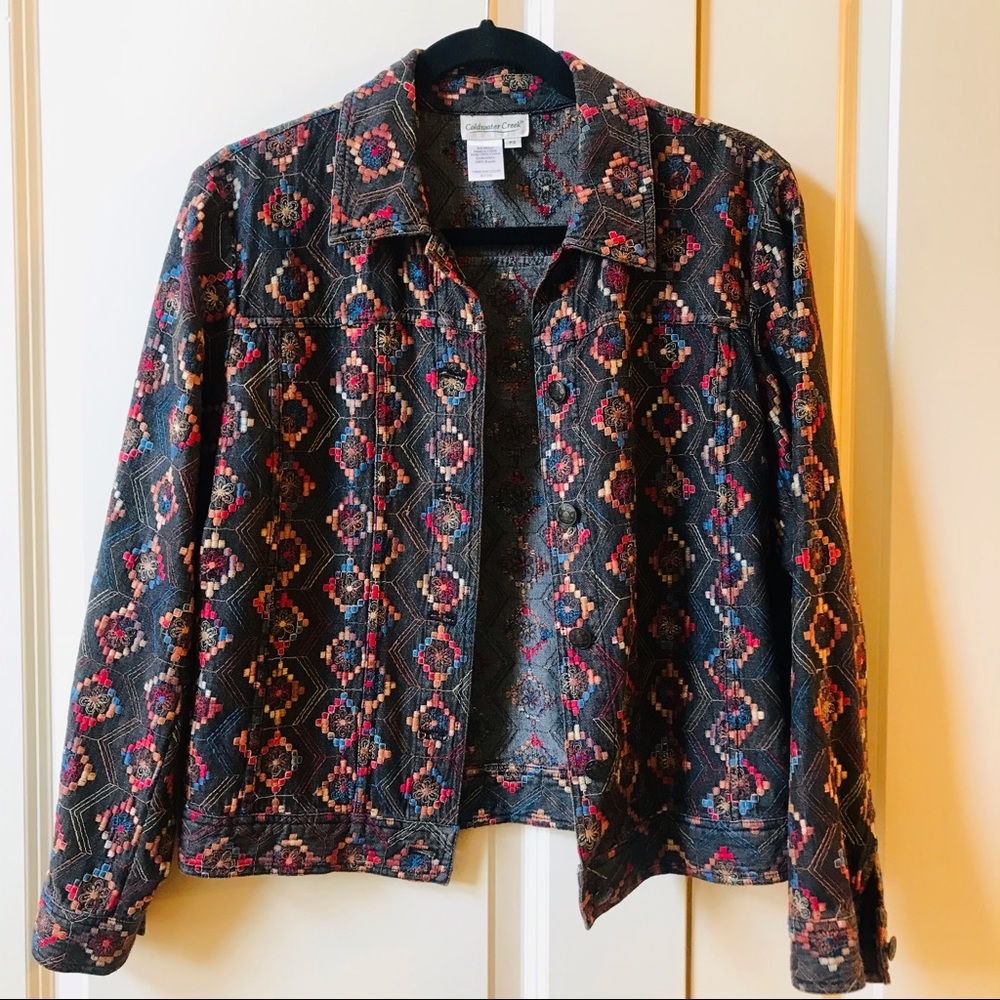 Like New Black Embroidered Jacket - Picture 1 of 8
